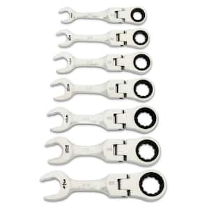 90-Tooth 12 Point SAE Stubby Flex Ratcheting Combination Wrench Set (7-Piece)