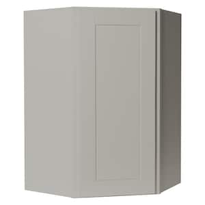 Shaker 24 in. W x 12 in. D x 36 in. H Assembled Diagonal Corner Wall Kitchen Cabinet in Dove Gray