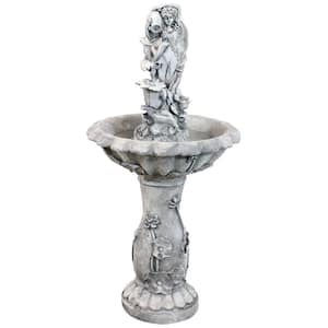 42-1/2 in. Fairy Flower Solar with Battery Backup Outdoor Tiered Water Fountain (3-Pieces)