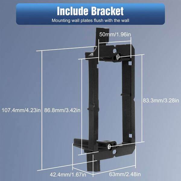 thumbnail image 2 of Iwillink 6-Pack Brush Wall Plates With Low Voltage Brackets - Cable Pass Through For Home Theater & TV 2 of 12