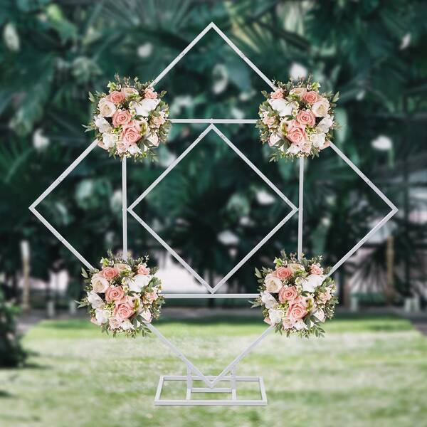 YIYIBYUS 86.7 in. x 47.28 in. White Metal Wedding Arch Backdrop Stand Frame  Arbor (Set of 3) YLJHKT8IWDZJ8 - The Home Depot