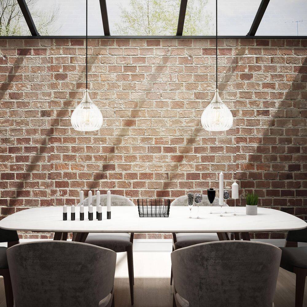Contemporary Brushed Nickel 1-Light Mini Pendant with Clear Glass