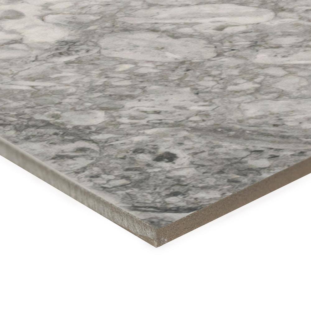 Leonardo Onda Gray 24x24 Polished Porcelain Marble Look Tile