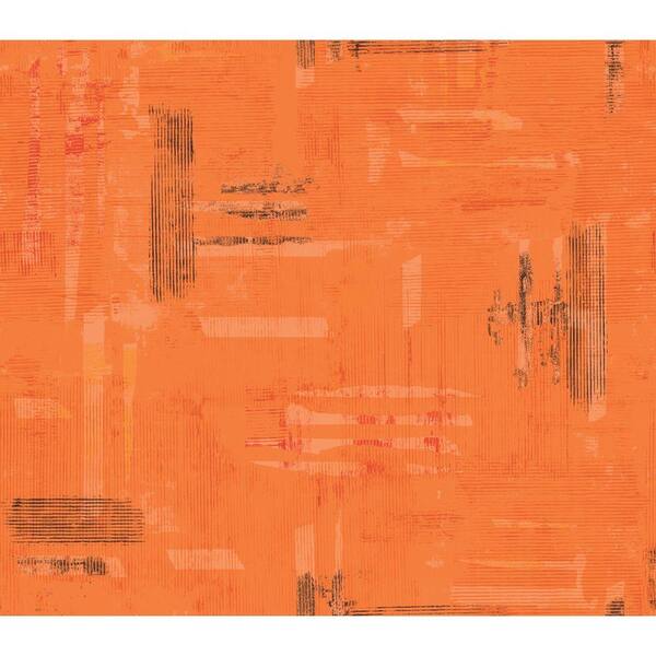 Disney 8 in. x 10 in. Bright Orange Funky Texture Wallpaper Sample-DISCONTINUED