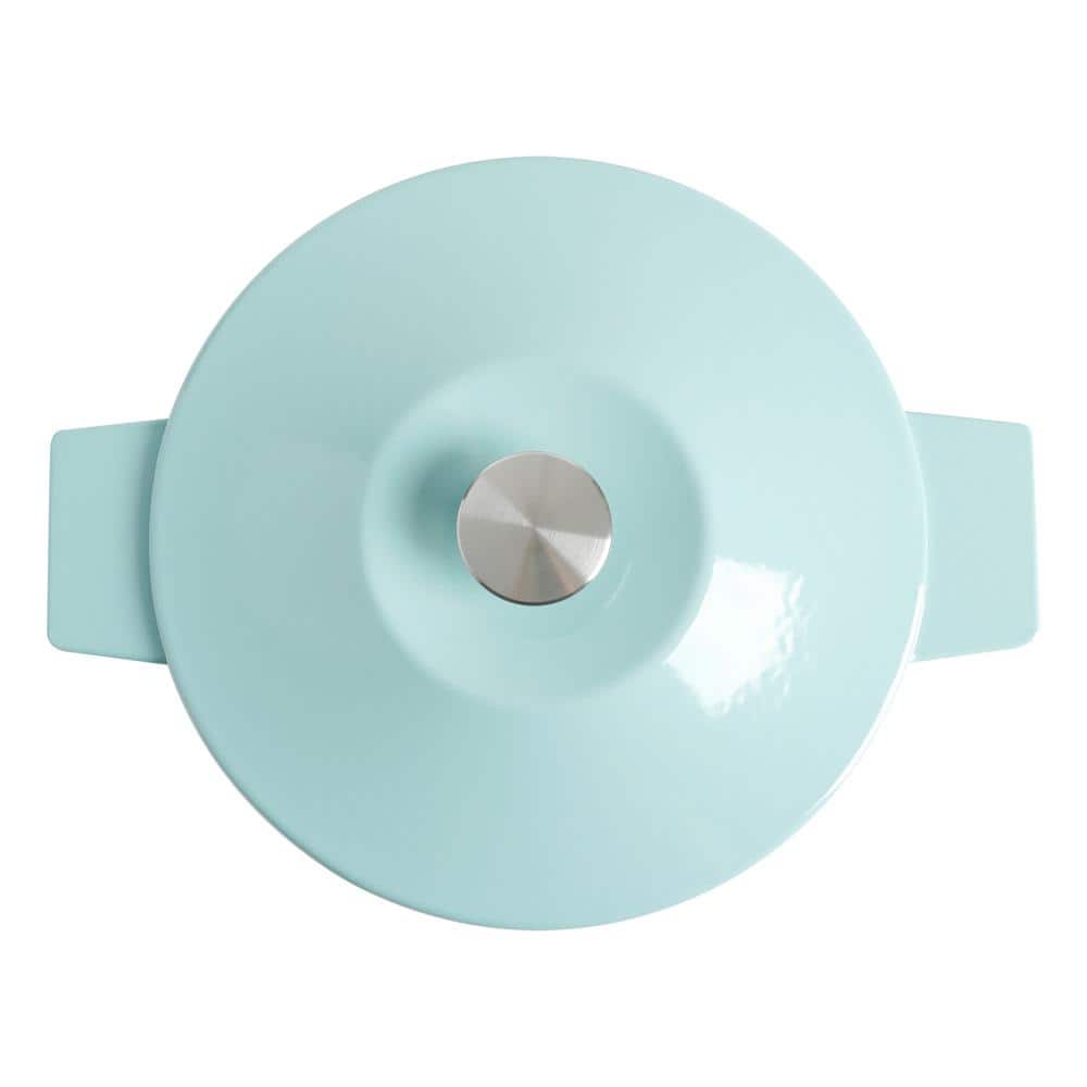 Blue Enameled Cast Iron 5-Quart Ribbed Dutch Oven