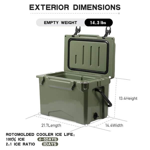 MOEPISY 25 qt. Rotomolded Cooler, Built to Stand up to The Rigors