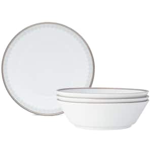 Silver Colonnade 7 in., 20 fl. oz. (White) Porcelain Soup Bowls, (Set of 4)