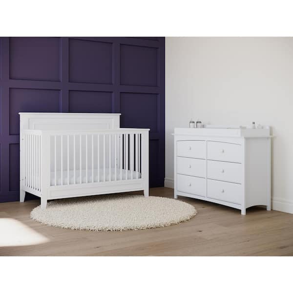 Storkcraft Kenton 6 Drawer White Dresser 03556 101 The Home Depot