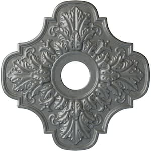 1 in. x 17-3/4 in. x 17-3/4 in. Polyurethane Peralta Ceiling Medallion, Platinum