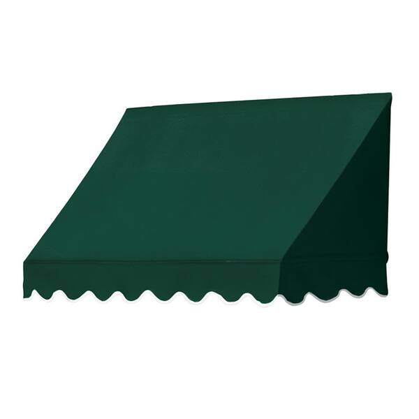 Awnings In A Box 4 Ft Traditional Manually Retractable Awning 26 5 In Projection In Forest Green 3020700 The Home Depot