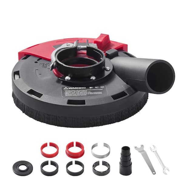 Grinding Dust Shroud for Angle Grinder, Corded Universal 4-5 in., Surface Grinder Dust Shroud with 6 Clamping Washers