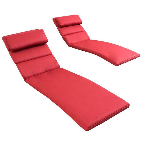 RST Brands Cantina Red Outdoor Chaise Lounge Cushions (Set of 2)