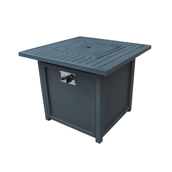 Sudzendf 30 in. Slat Top Gas Fire Pit TableBlack 20231614 The