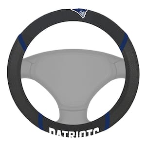 NFL - New England Patriots Embroidered Steering Wheel Cover in Black - 15in. Diameter