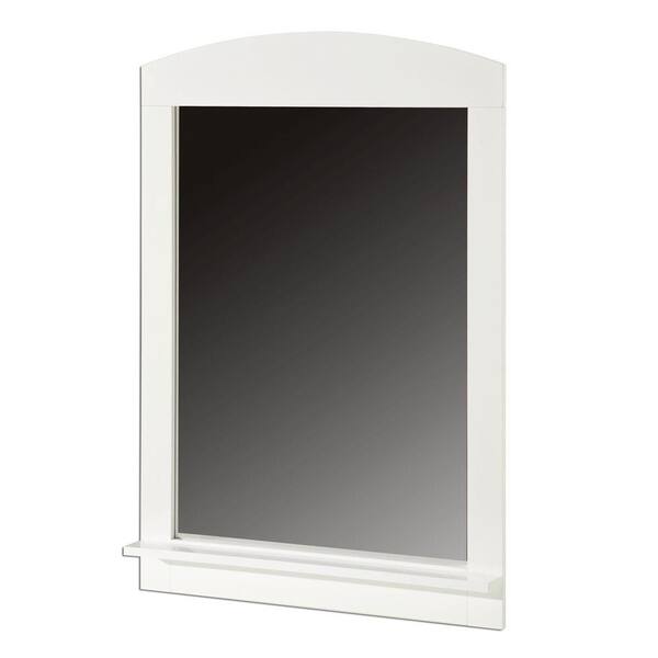 South Shore 41 in. x 28 in. Clever Pure White Framed Mirror