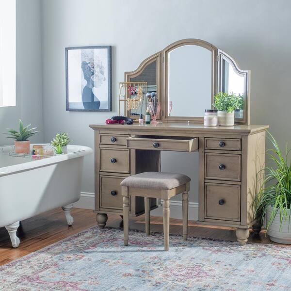 taupe vanity chair