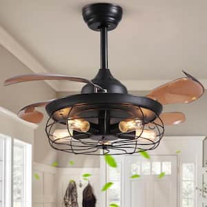 ANTOINE 36 in. Modern Indoor Retractable Blade Ceiling Fan with LED ...