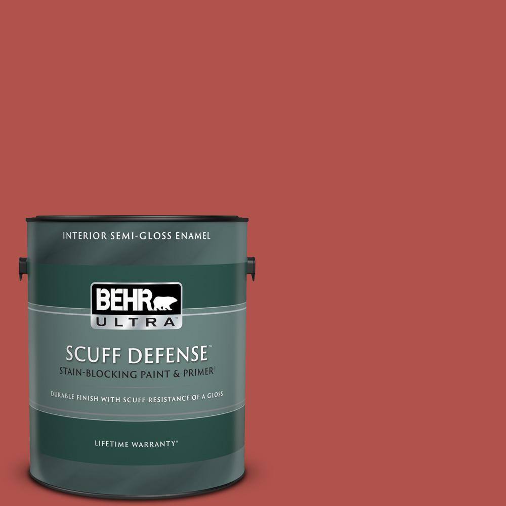 1 gal. #BIC-48 Fortune Red Extra Durable Semi-Gloss Enamel Interior Paint & Primer