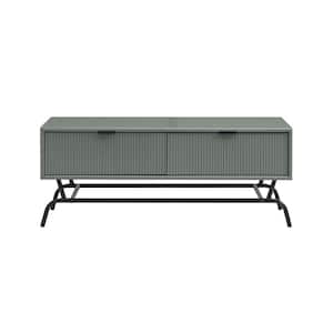 Yasar 42 in. Sage Green Rectangle Composite Coffee Table With 2-Drawers