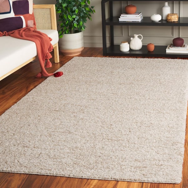 Natura 4 ft. x 6 ft. Ivory/Beige Patchy Solid Area Rug