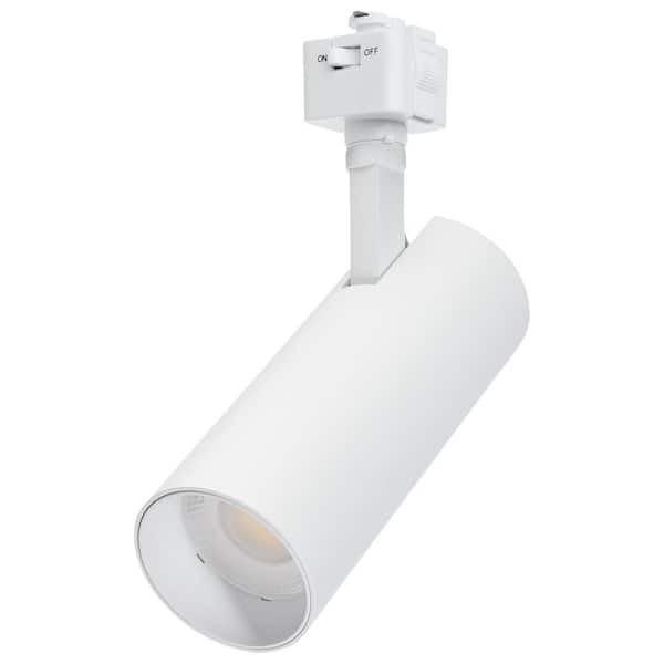 SATCO Matte White 20-Watt CCT Selectable Integrated LED Linear Track Round Back Head