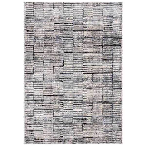 SAFAVIEH Whisper 4 ft. x 6 ft. Gray/Light Beige Distressed Abstract Area Rug