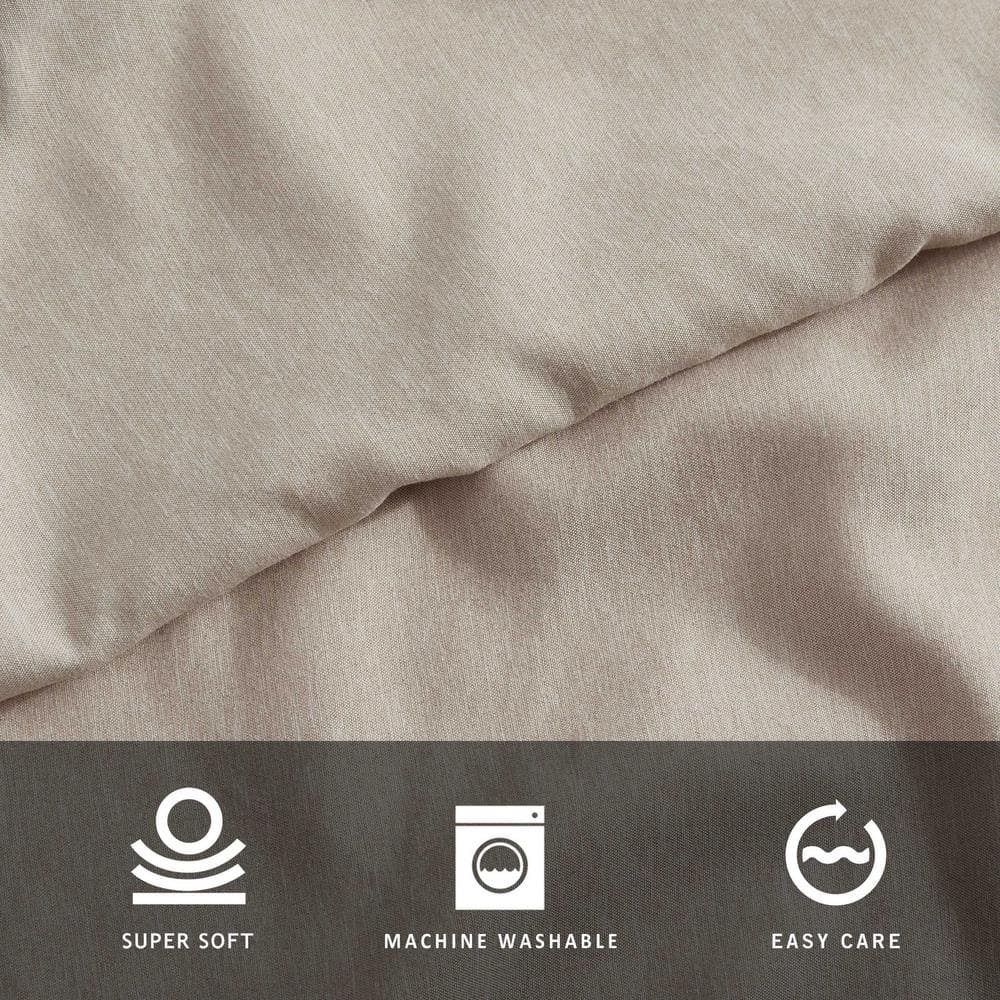Sand Beige Twin Organic Polyester Microfiber Sheet Set