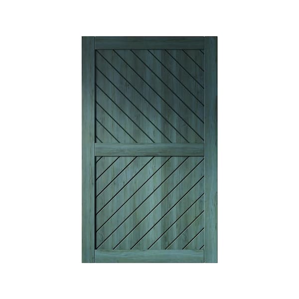 XT4 42 in. x 80 in. C-Panel Solid Core Royal Pine Slanted Stripe Design Pine Wood Interior Sliding Barn Door Slab