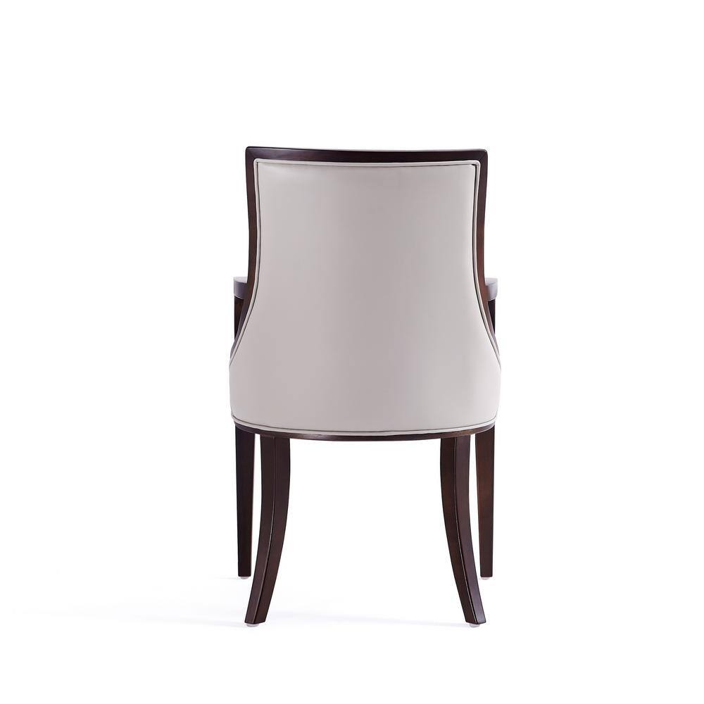 Elegant Gray Faux Leather Upholstered Armchair with Beech Wood