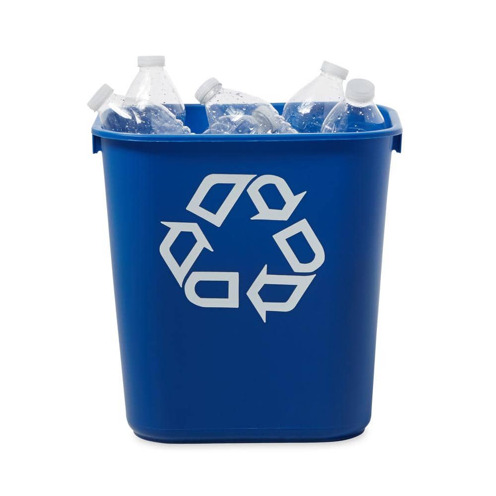 7 Gallon Blue Plastic Office Recycling Bin