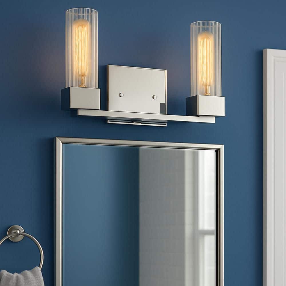 XANDER 13 in. 2-Lights Polished Nickel Vanity Light price history on PriceWatchPro