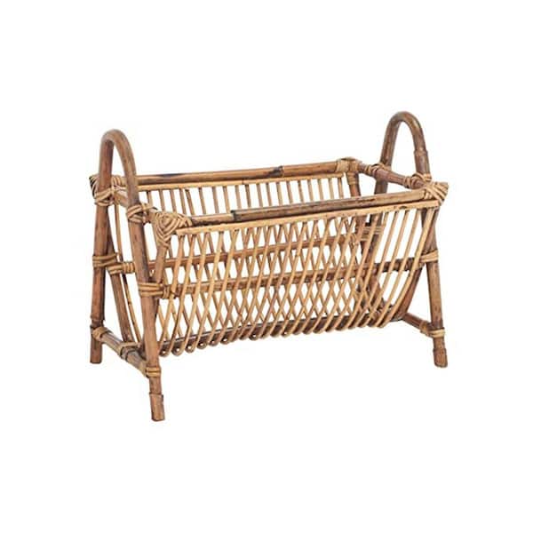 Brown 20 in x 16 in Wooden Rectangular Freestanding Magazine Rack