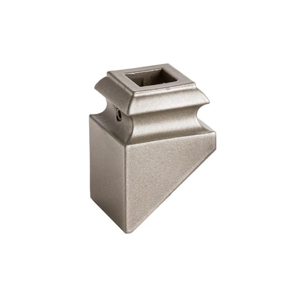 HOUSE OF FORGINGS Square Hole 1.3125 in. Aluminum Angled Baluster Shoe in Ash Grey