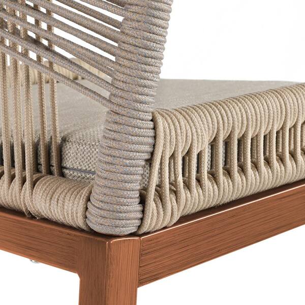 Hotormer Shanks Rattan Aluminum Frame Brown Modern Boho Counter