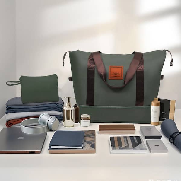 3-Piece Green ABS Hardside Luggage Set with Wheels