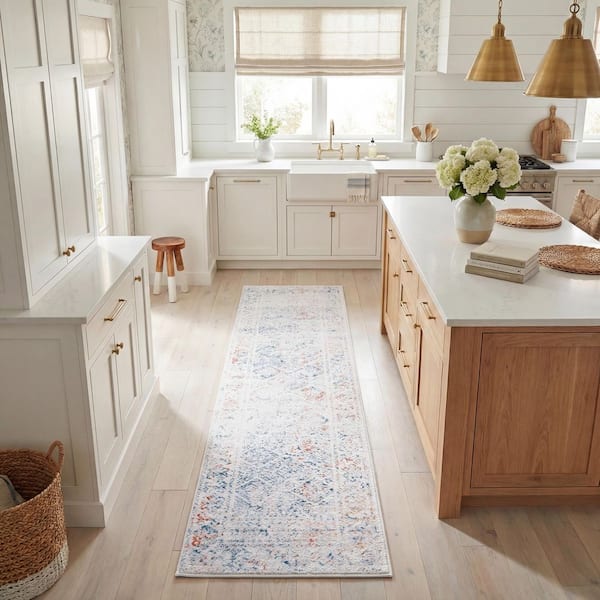 Tulum Ivory/Terracotta 2 ft. x 9 ft. Border Runner Rug