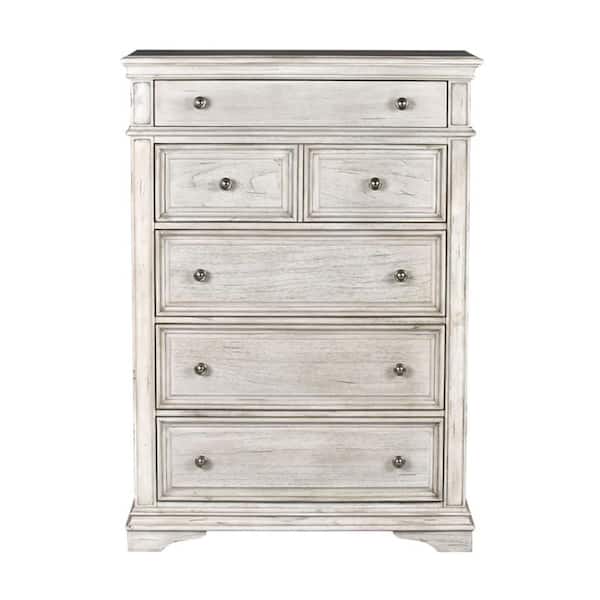 Steve Silver Highland Park Cathedral White 6 Drawer 40 in Chest of