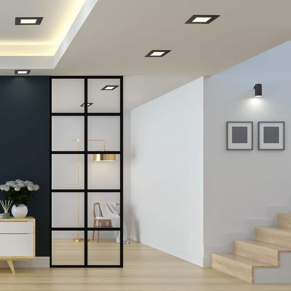 6 in. 2 Hour Fire Rated Slim Square Recessed LED Downlight Black IC Rated 1050 Lumens 5 CCT Color Selectable 2700K-5000K price history on PriceWatchPro