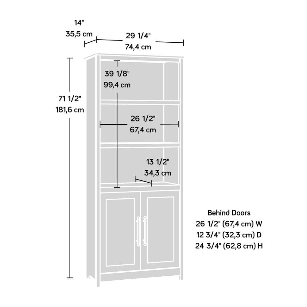 Rustic Cedar 71.5" Adjustable 5-Shelf Bookcase with Doors