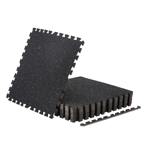 Puzzle Exercise Mat, 12 PCS Fitness Equipment Mats, 24 x 24 x 0.4 in., High-Density EVA Foam Mats Set, Interlocking