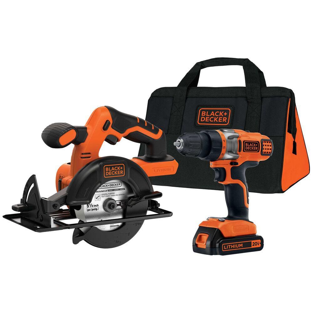 BLACK+DECKER 20V MAX Lithium-Ion Cordless Drill/Driver, (1) 1.5Ah Battery,  and Charger LDX220C - The Home Depot