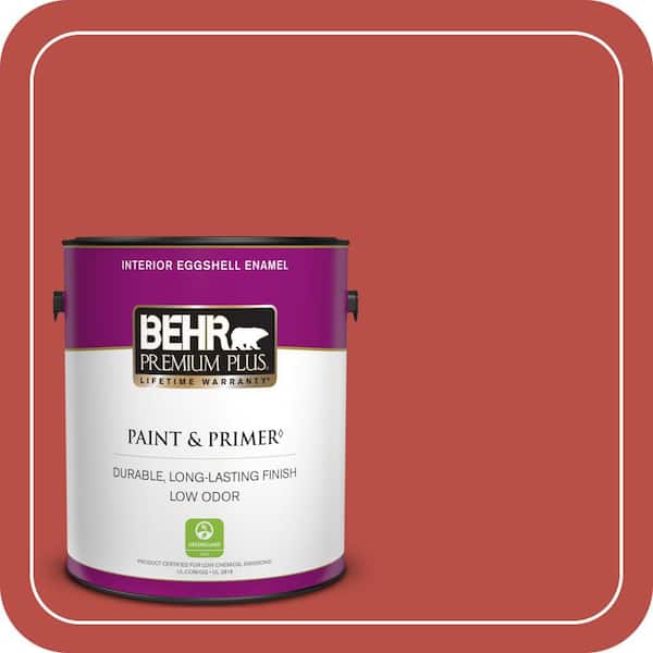 BEHR PREMIUM PLUS 1 gal. Home Decorators Collection #HDC-MD-16 Cherry Red Eggshell Enamel Low Odor Interior Paint & Primer