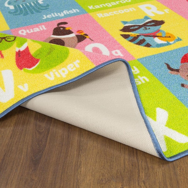 Multi-Color Kids Children Bedroom and Playroom ABC Alphabet Animal Educational Learning 3 ft. x 5 ft. Area Rug