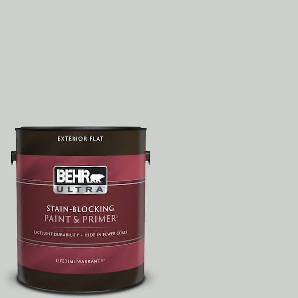 BEHR ULTRA 1 gal. #N460-2 Planetary Silver Flat Exterior Paint & Primer