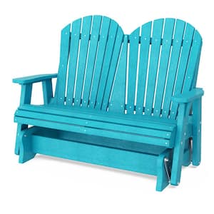 Heritage 2-Person Aruba Blue Plastic Outdoor Double Glider