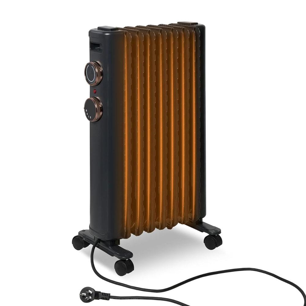 phyfalip 1500-Watt Black Indoor Electric Oil Filled Radiator Space ...