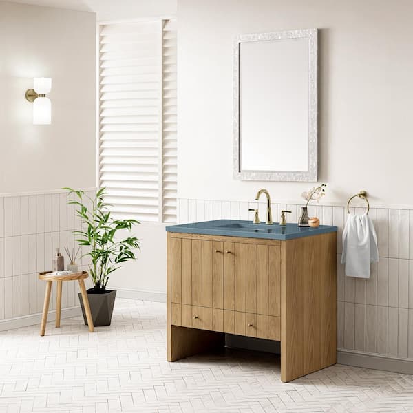 Hudson 35.9 in. W x 23.0 in. D x 33.0 in. H Single Bath Vanity Cabinet without Top in Light Natural Oak