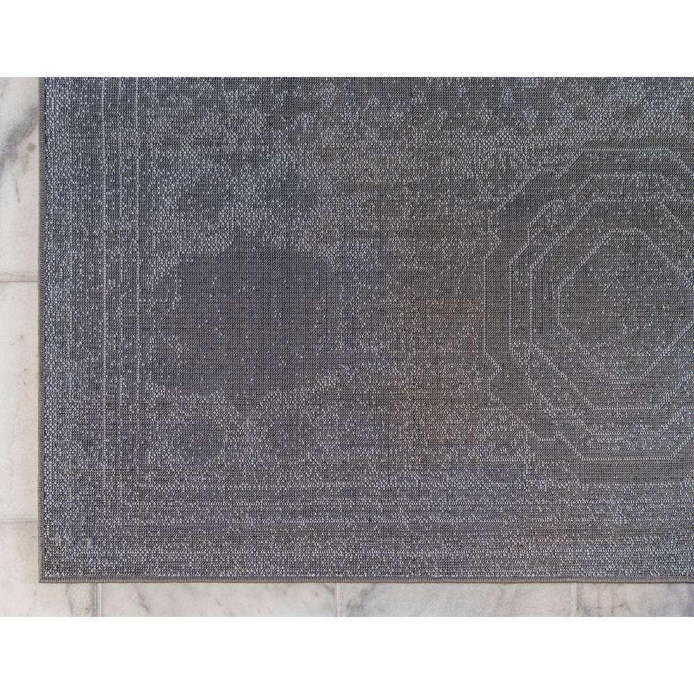 Dark Gray Rectangular Synthetic Low Pile Area Rug