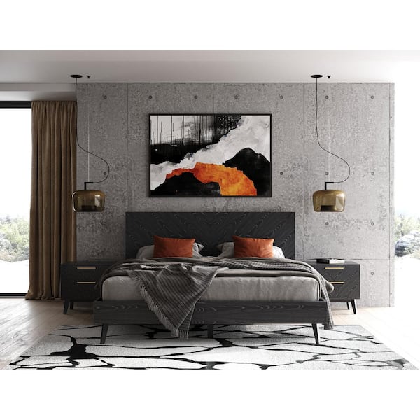 Diana Modern Grey Ash 2 Drawers 22.83 in. W Nightstand