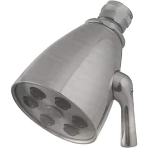 2-Spray Patterns with Flow Rate 3 GPM 2.3 in. Wall Mount Adjustable Fixed Shower Head in Satin Nickel